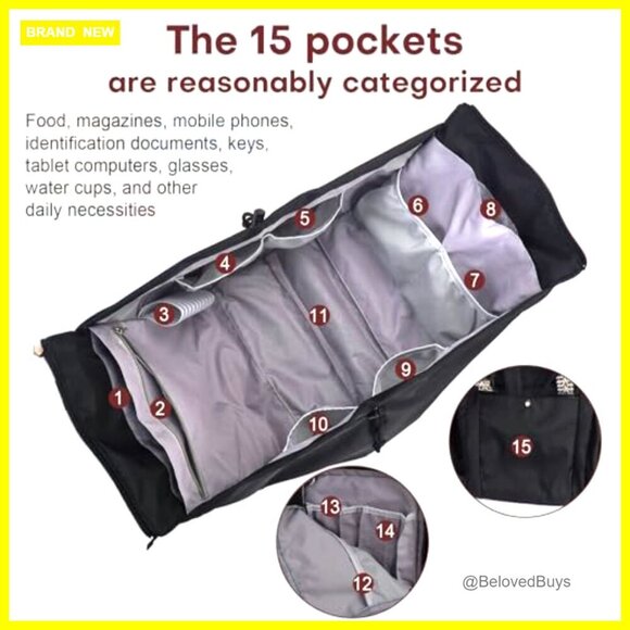 Large Capacity Nylon Tote Backpack with 15 Pockets for Travel Work Gym main image 4